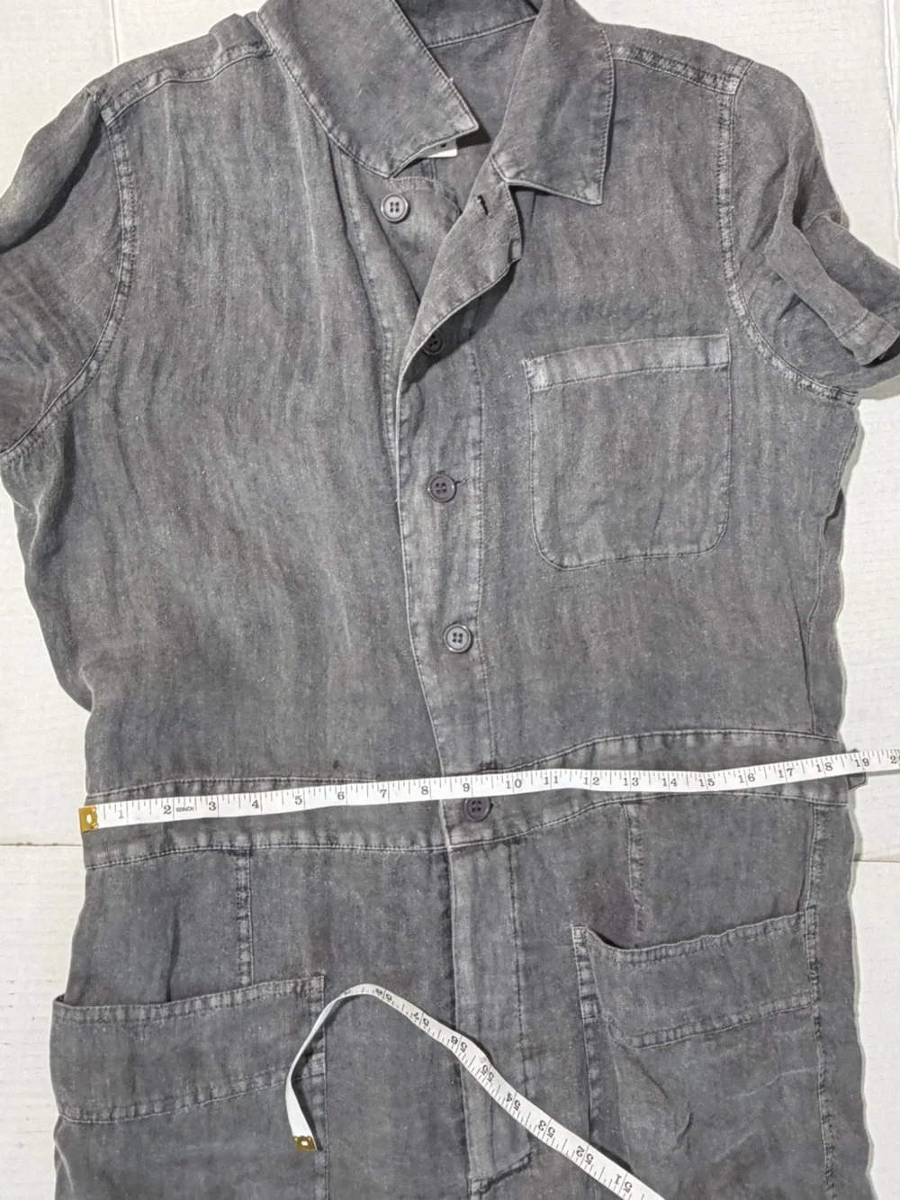 Zara Linen Washed Cargo Jumpsuit
